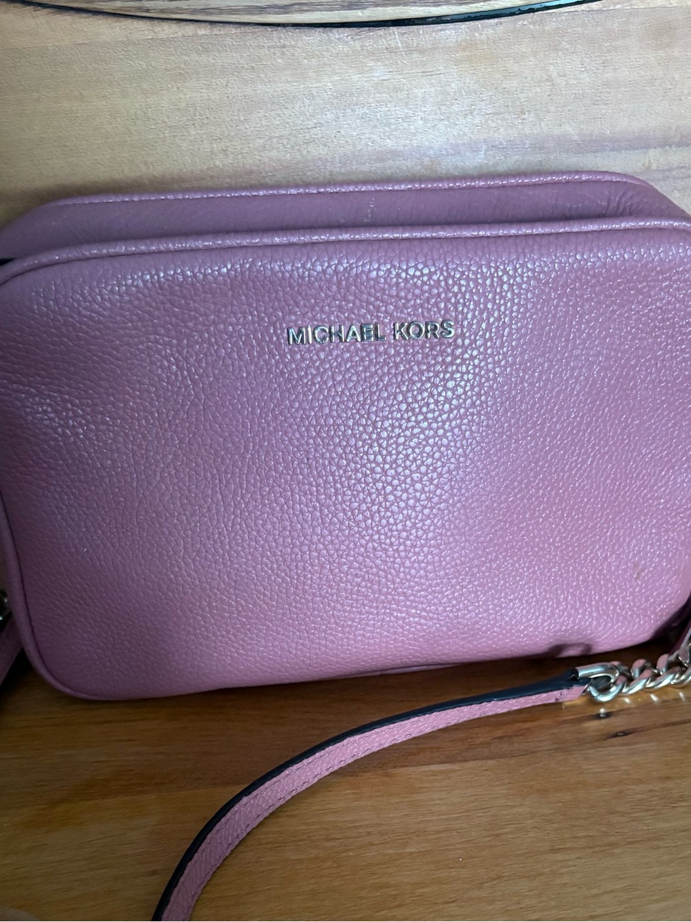 Michael Kors Mauve Pink Pebbled Leather Crossbody